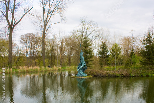 Park with sculptures in Korostyshiv, Ukraine photo