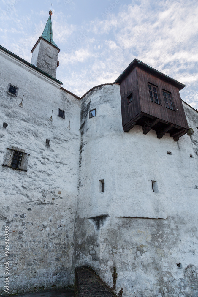 View of Hohensalzburg Fortress or Festung Hohensalzburg in Salzburg, Austria