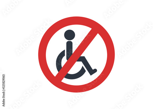 Not suitable for wheelchair users vector icon.
