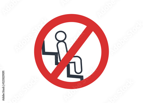 Don't sit on the escalator steps vector icon. 
