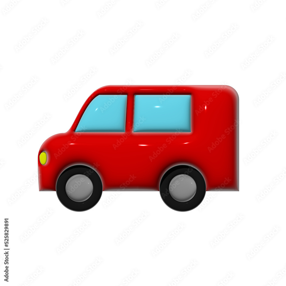 car design with 3d style and red color.