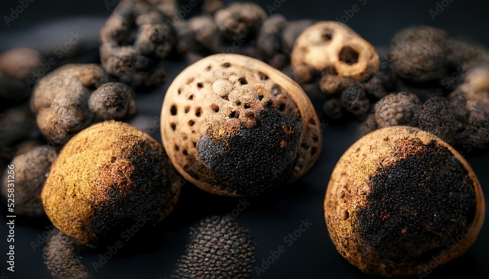 Obraz premium 3D Illustration of Black pepper on the bowl for ingredients