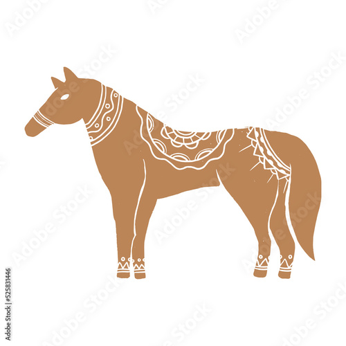 illustration of  horse in Scandinavian hand drawn style design