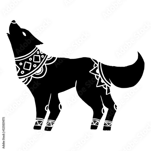 illustration of  wolf in Scandinavian hand drawn style design © freeject.net