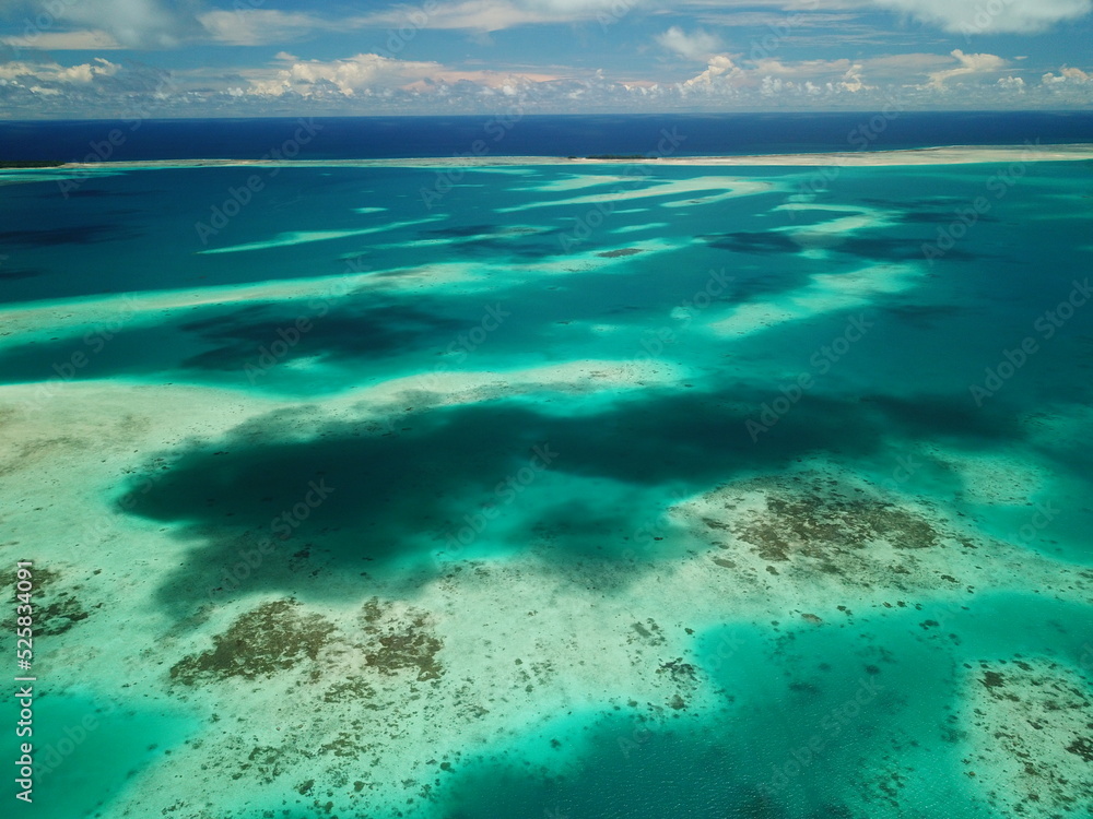 Pristine blue ocean, rock islands in Palau