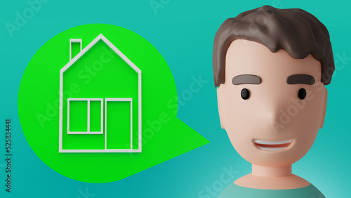 Cartoon realtor and speech ...