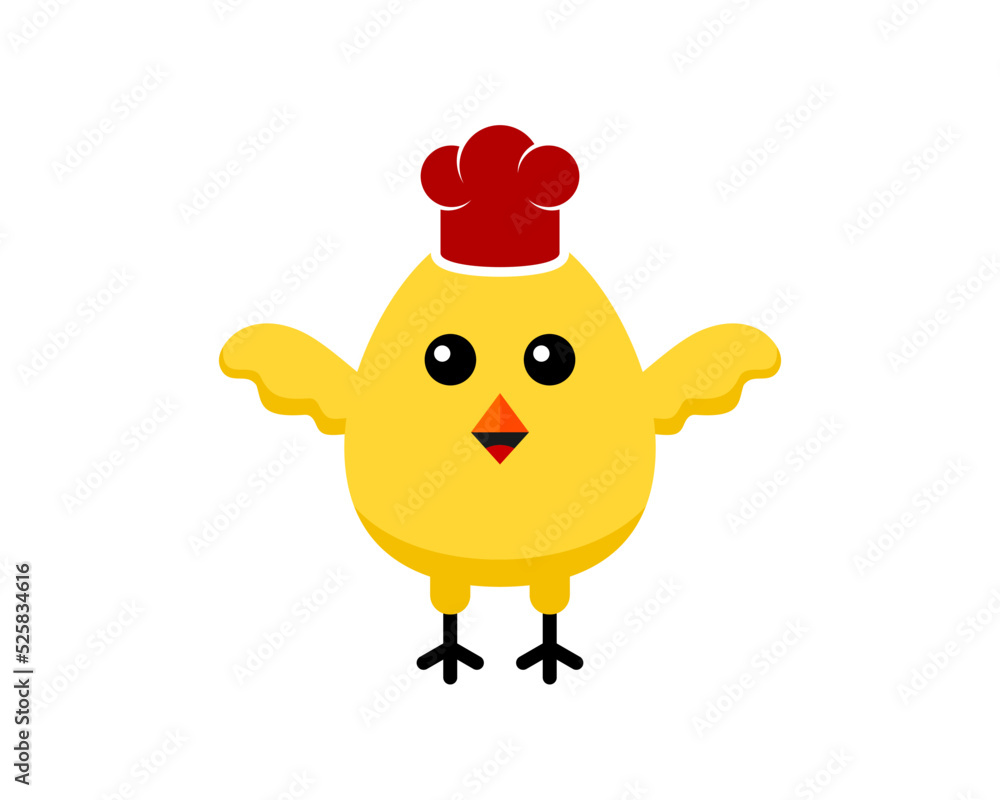 Little chicken with chef hat on it Little chicken with chef hat on it