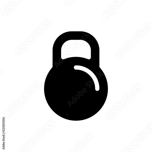 Kettlebell black glyph ui icon. Sports gear store. E commerce. Sporting tool. User interface design. Silhouette symbol on white space. Solid pictogram for web, mobile. Isolated vector illustration