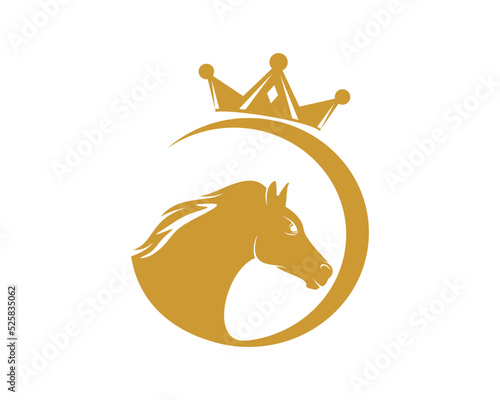 Crown and circle with horse inside
