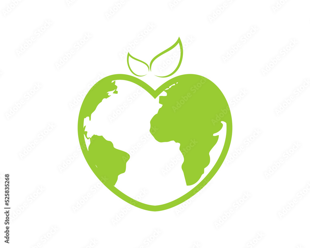Love shape with earth inside Love shape with earth inside