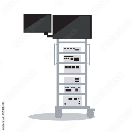 modern laparoscopic apparatus stands on the floor, vector illustration.