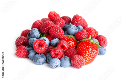 Fruits. Sweet berries on white background. Fresh fruit closeup