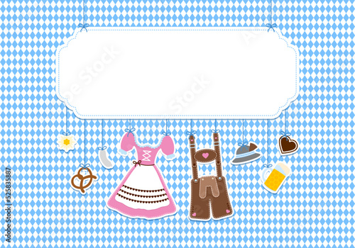Hängende Icons Oktoberfest Rosa Braun Schild Rautenmuster