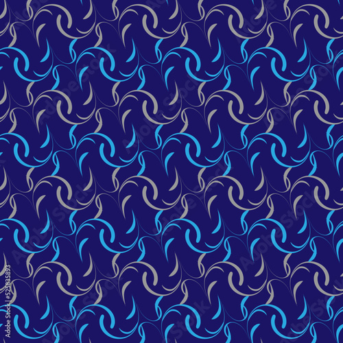Abstract diagonal signs on blue seamless pattern