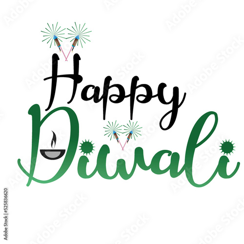 Happy Diwali. Handwritten lettering text isolated Creative background