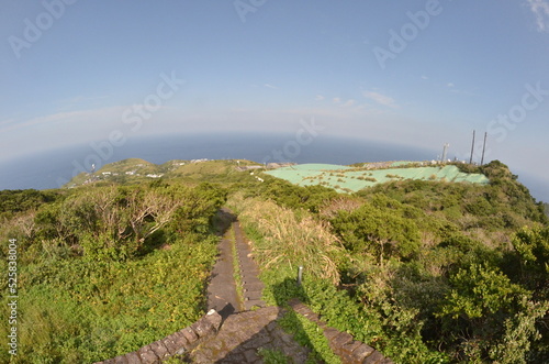 Remote and isolated hidden island Aogashima island in Tokyo, Japan photo