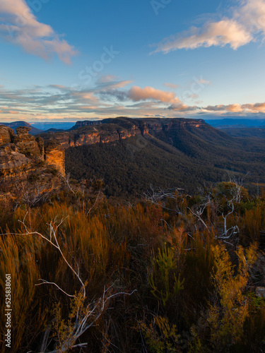 Beautiful sunset view at Blue Mountains, Sydney, Australia.