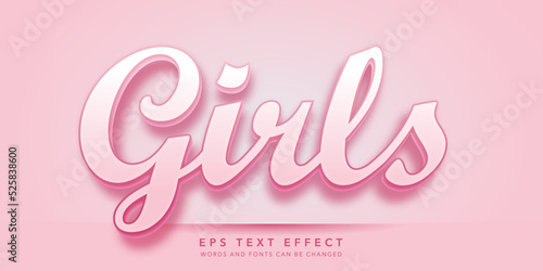 girls 3d editable text effect