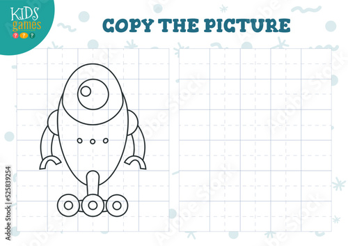 Copy and color the picture vector blank game, illustration.