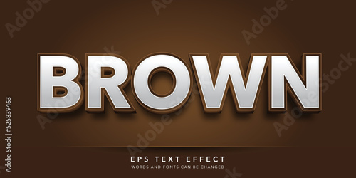 brown 3d editable text effect