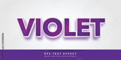 violet 3d editable text effect