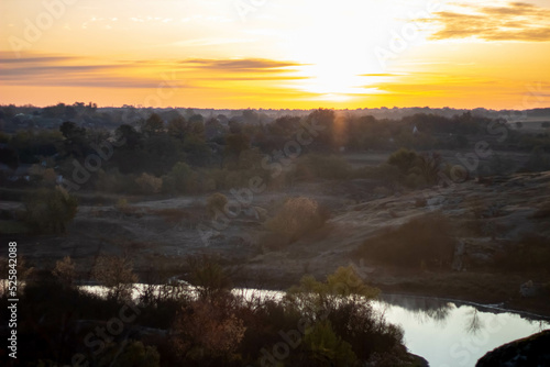 sunset over the river