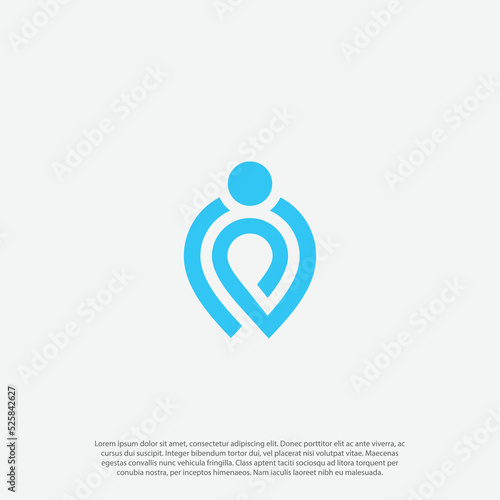 user location gps pin point logo icon vector
