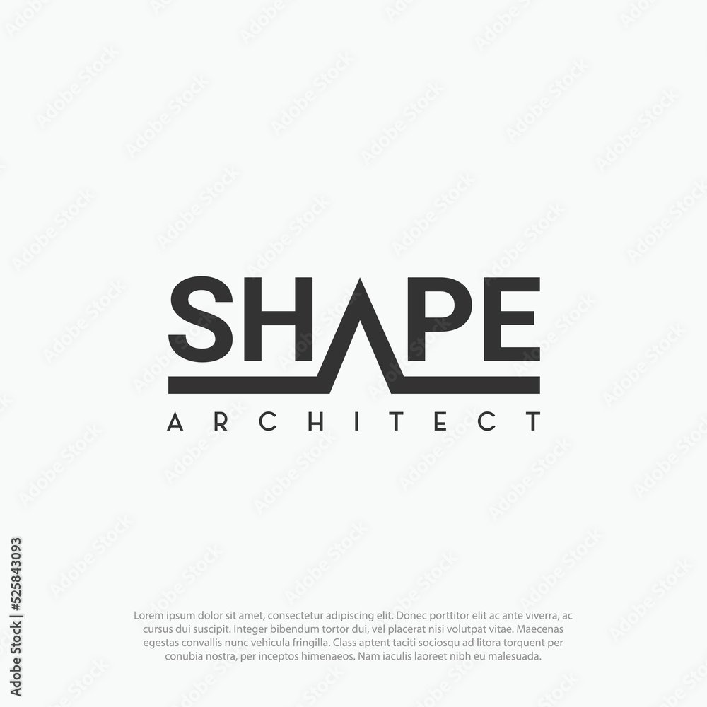 Obraz premium Symbol vector of building and property logo template with roof shape lettering icon. Real estate architecture design minimalist illustration for agency and company.