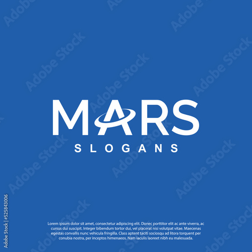 Astronomical logo design. Planet Mars