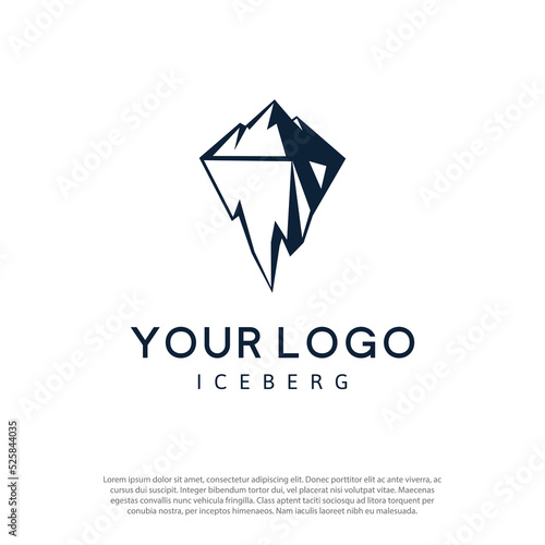 Tablou canvas modern iceberg mountain logo vector silhouette