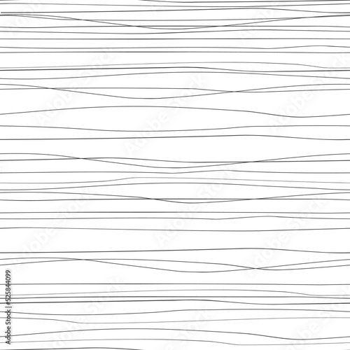 Abstract seamless pattern with thin hand drawn horizontal lines. Strokes background, vector illustration