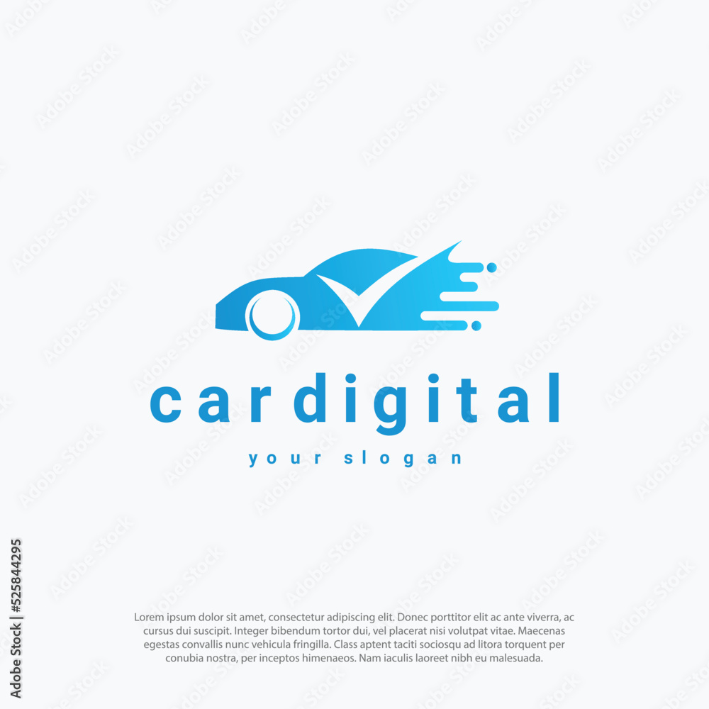 simple modern digital car logo vector design template simple modern digital car logo vector design template