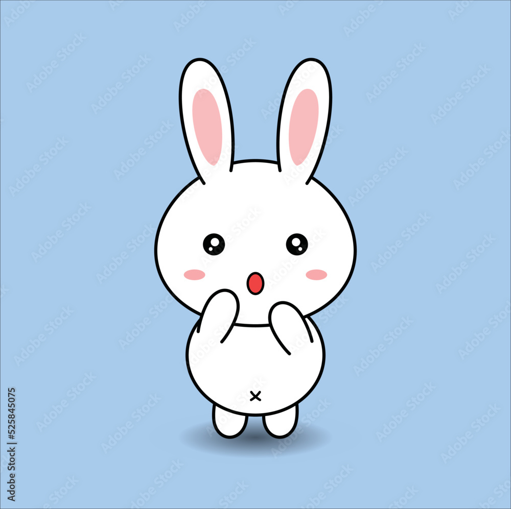 Fototapeta premium kawaii cute bunny vector design illustration line art