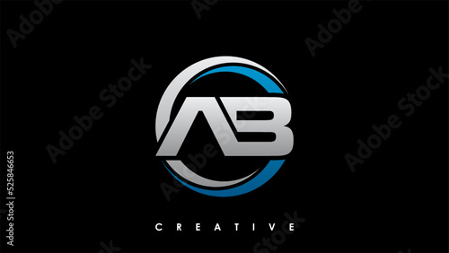 AB Letter Initial Logo Design Template Vector Illustration