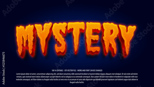 Mystery 3d editable text effect template
