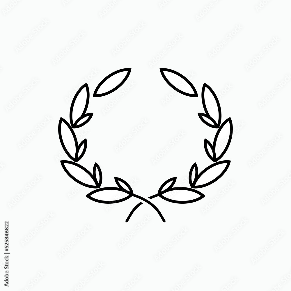 Wreath Icon. Champion Symbol - Vector. 