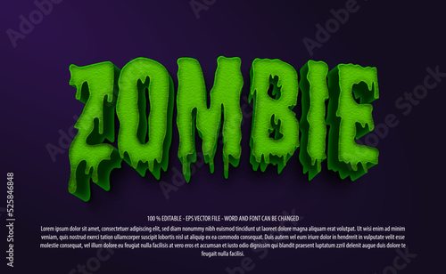 Zombie 3d editable text effect template
