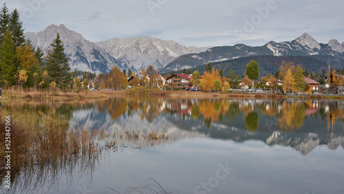 Autumn reflections in The Wildsee at Seefeld in Tirol, Austria.