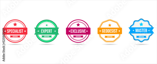 Collection of certified badge vector template  