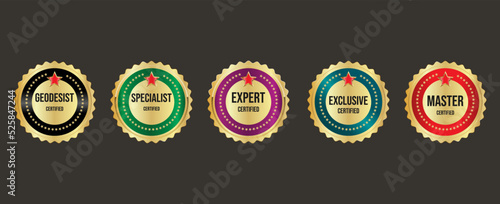 Collection of certified badge vector template  