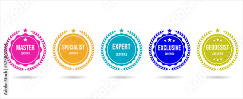 Collection of certified badge vector template  