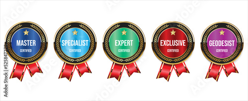 Collection of certified badge vector template  