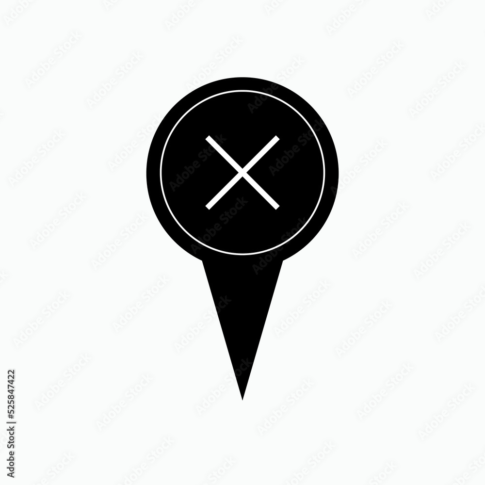 Wrong Place Icon. Forbidden Area Symbol - Vector. Wrong Place Icon. Forbidden Area Symbol - Vector.