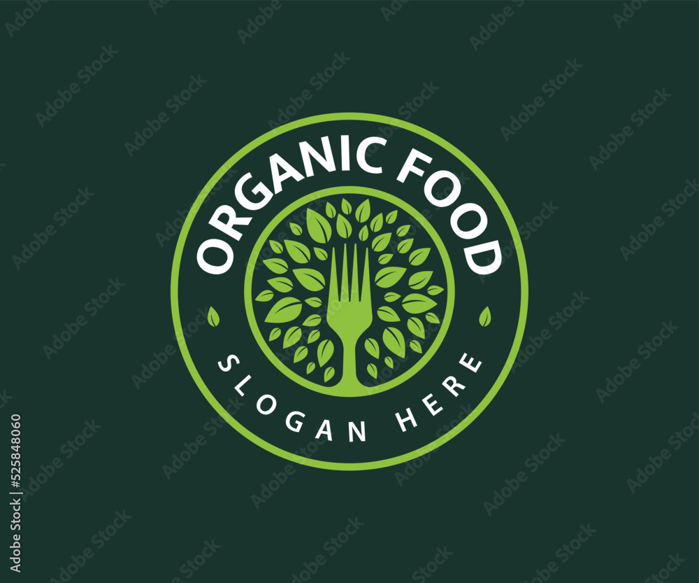 Modern Organic Food Logo. Natural Food Logo. Eco Food Logo Design Modern Organic Food Logo. Natural Food Logo. Eco Food Logo Design