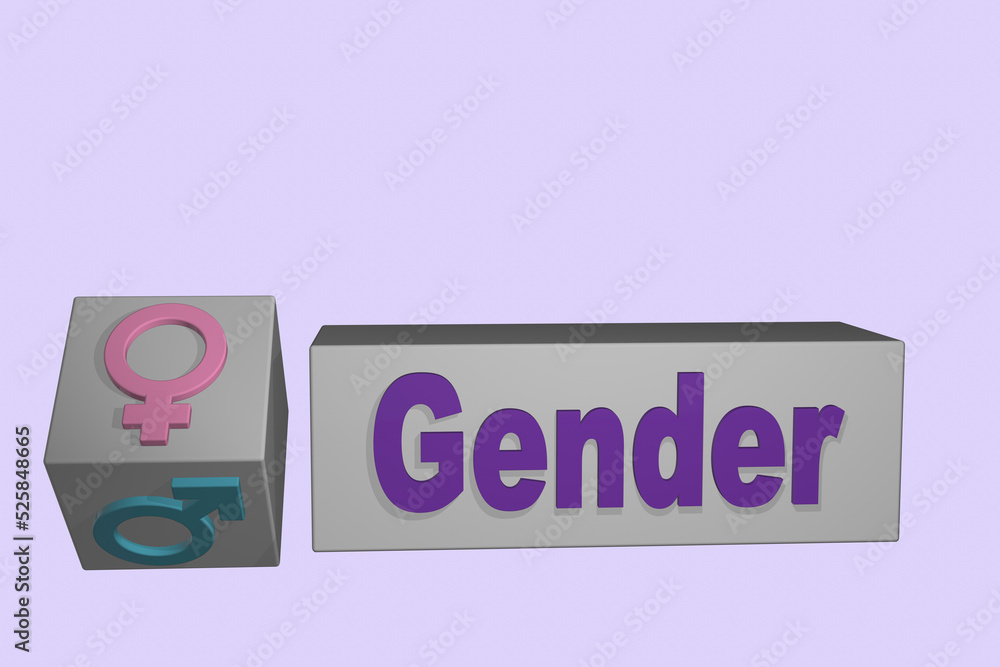 3D rendered male female symbols or signs representing gender choice or uncertainty concep 3D rendered male female symbols or signs representing gender choice or uncertainty concep