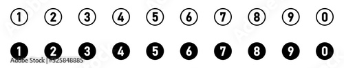 Button numbers. Number, from 1 to 9, flat design isolated vector. EPS 10