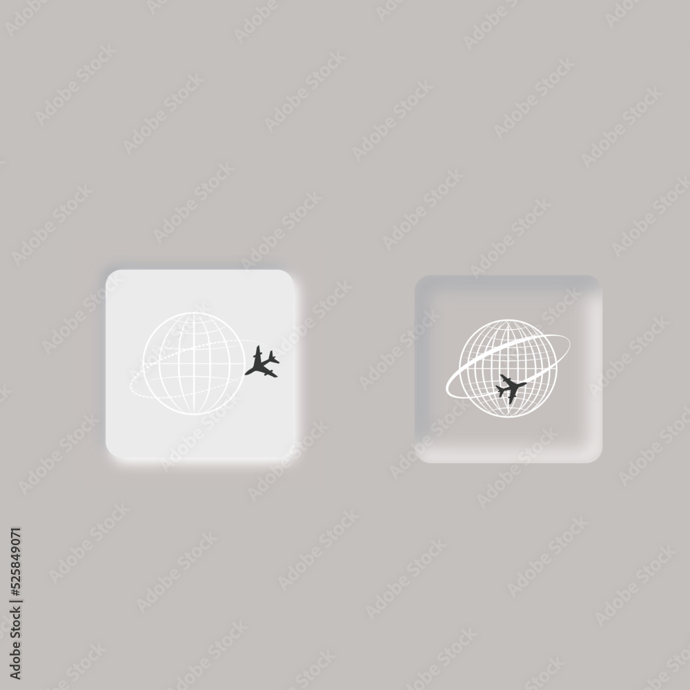 Set of neumorphic social icon elements Set of neumorphic social icon elements