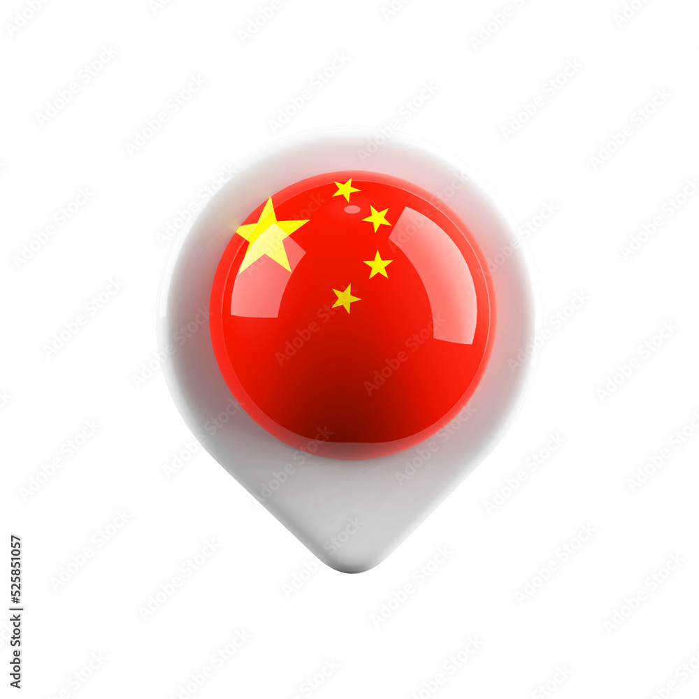 3D Icon of Location of China 3D Icon of Location of China