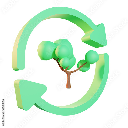 Reycle Earth Day 3D Illustrations photo