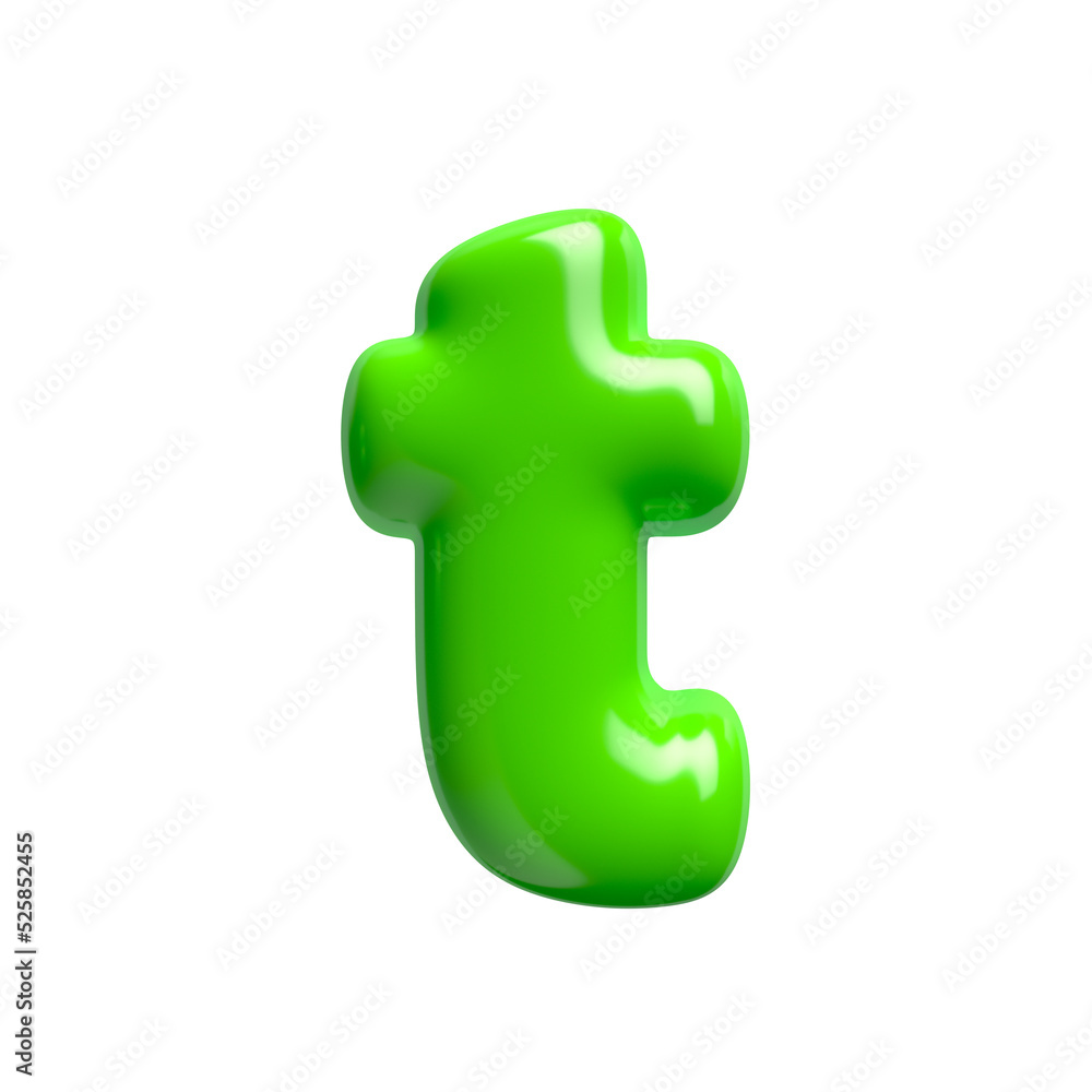 Green 3d font - lowercase isolated glossy 3d letter t Green 3d font - lowercase isolated glossy 3d letter t